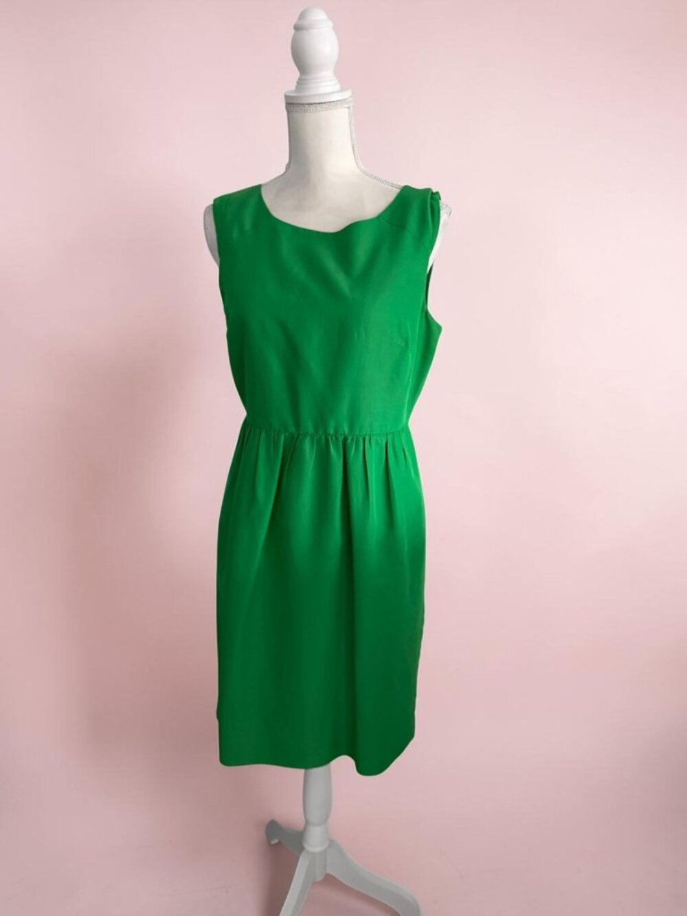 J CREW Green Silk Blend Dress Size 8 Womens